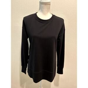 ID Ideology Women's Comfort Crewneck Long Sleeve Tunic Top - Deep Black Small S